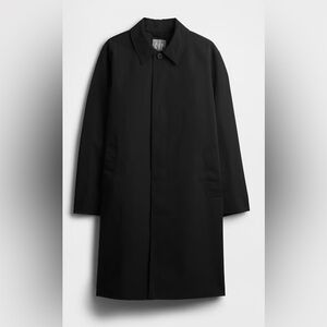 GAP MAC Black Trench Coat SMALL 
Water resistant hidden buttons lined
Minimalist